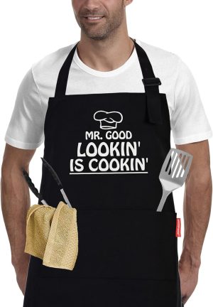 Kitchen Cooking BBQ Aprons for Men ...