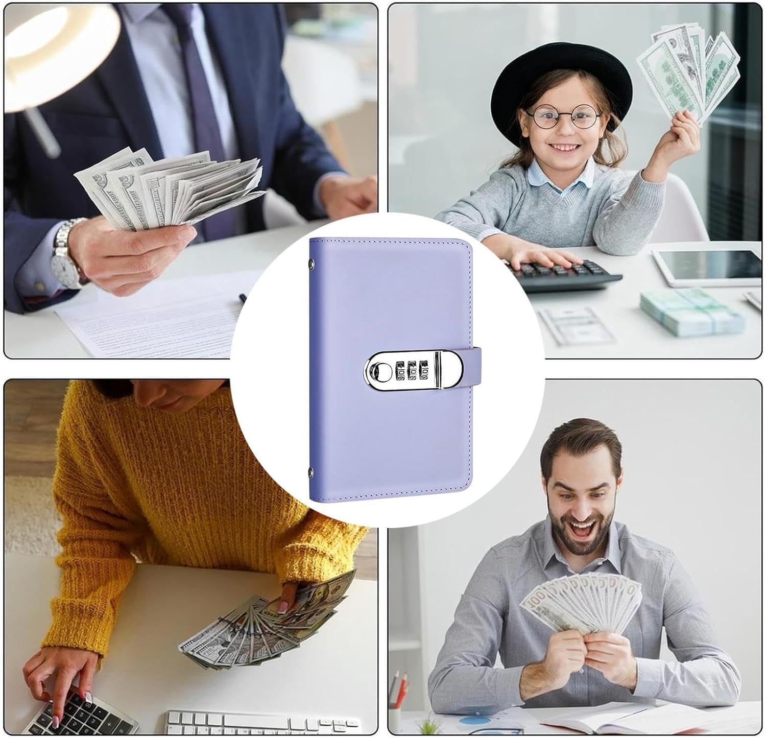 Saving Money Book,with Lock 100 Envelopes A6 Planner | Savings Binder Money Challenge Book,for Budget Bill Financial Payment Home Apartment Dorm Office School Travel Outdoor - Image 4