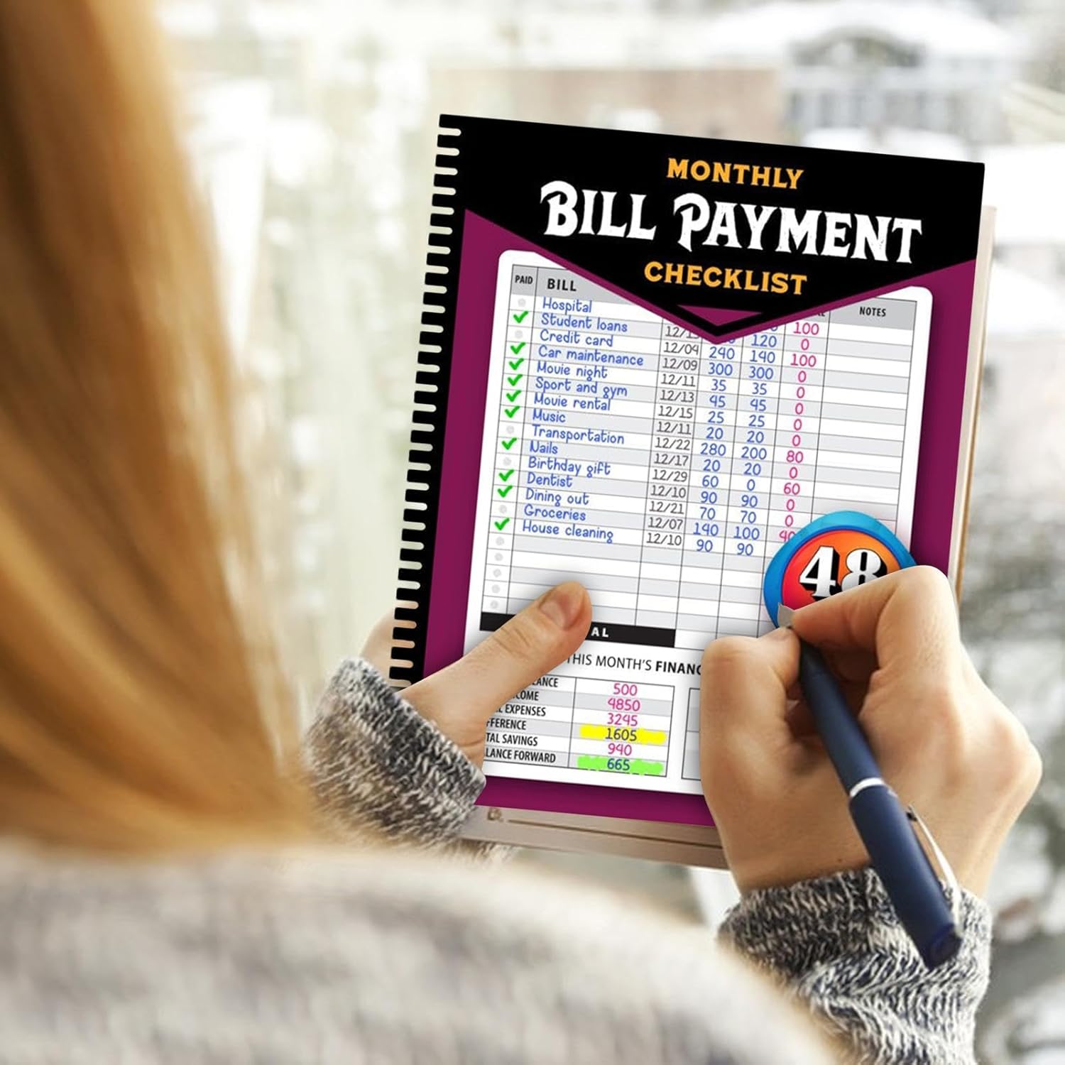 Monthly Bill Payment Checklist: Expense & Bill Tracker,Bill Payment Management Notebook,Bill Payment Organizer Log Book for Budgeting Financial,Simple Billing Records Book,4 Years Guide & 960 Records - Image 5