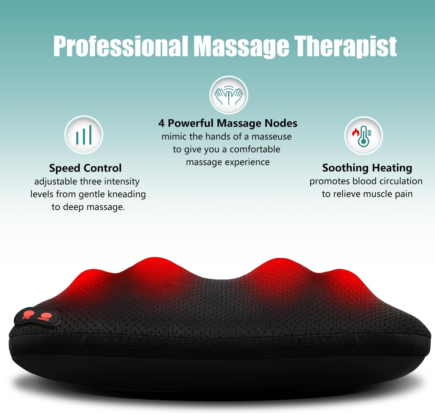 WOQQW Back Massager Neck massage Pillow with Heat - Shiatsu Back massager Present, Gifts for Women / Men / Mom / Dad - Deep Kneading Massage for Shoulder, Waist, Leg, Foot and Muscle - Image 8