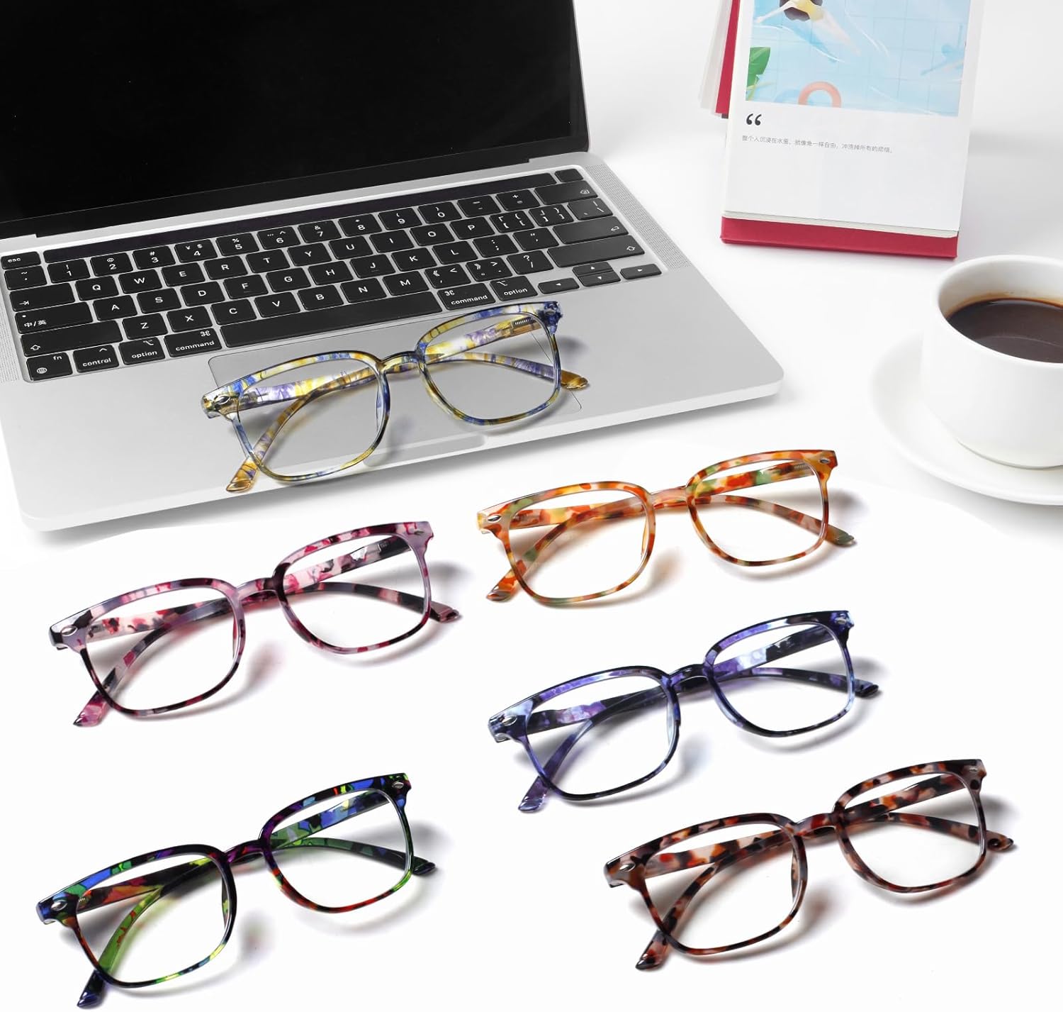 Kerecsen 6 Pack Reading Glasses for Women and Men Blue Light Blocking, Spring Hinge Lightweight Anti Glare Computer Readers - Image 7