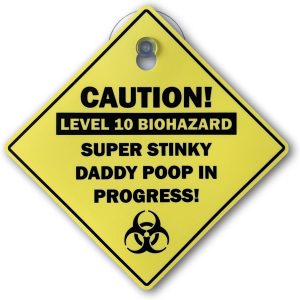 Funny Warning Sign With Suction Cup...