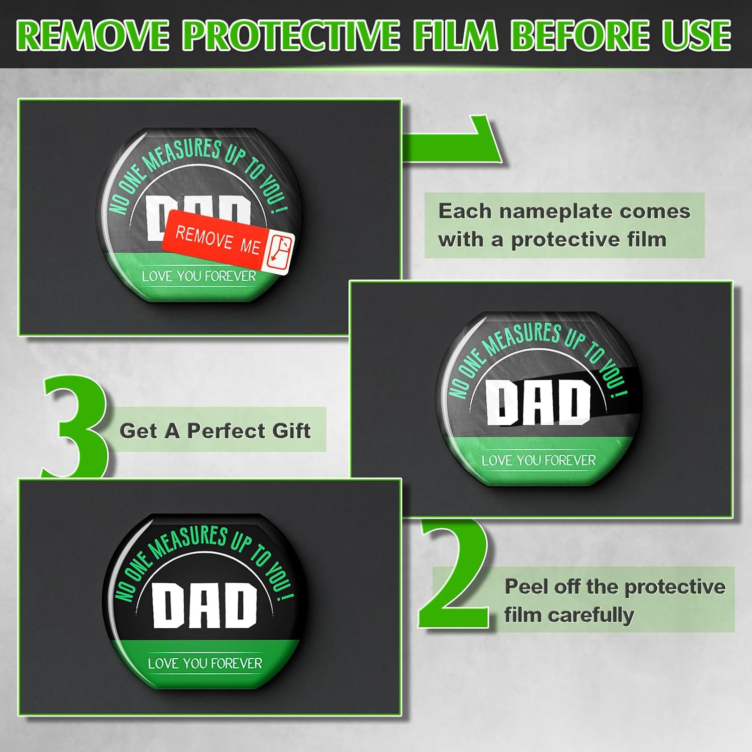 Gifts for Fathers Day Dad Gifts, Personalised Christmas Birthday Anniversary Presents for Dad from Daughter, Son Tape Measure(5M/16FT-Black) - Image 9