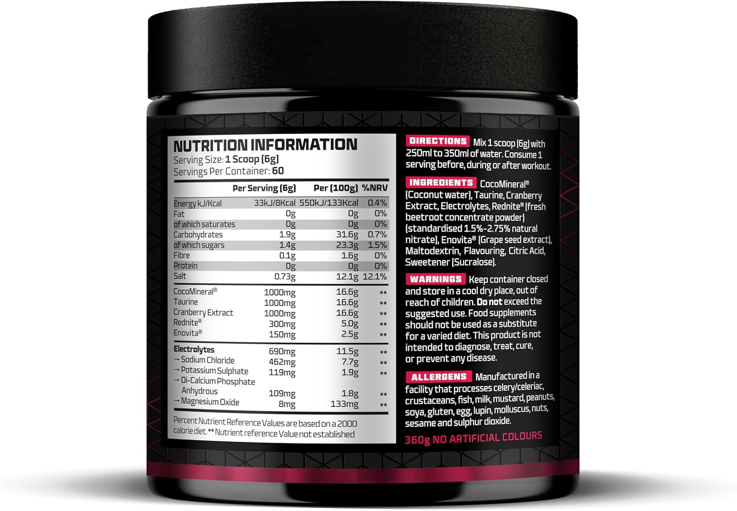Beast Electrolytes Powder - 60 Servings Keto Hydration Drinks with Potassium Supplement - 360g, Cranberry - Image 9