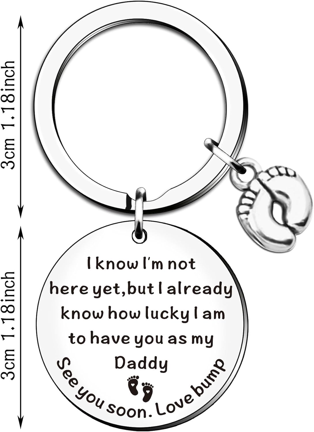 Dad to Be Gifts,New Dad Keychains For Him,Christmas Stocking Stuffer For Daddy,Gifts For Husband From Wife,First Time Daddy Baby Gifts Pregnancy Announcement Presents - Image 2