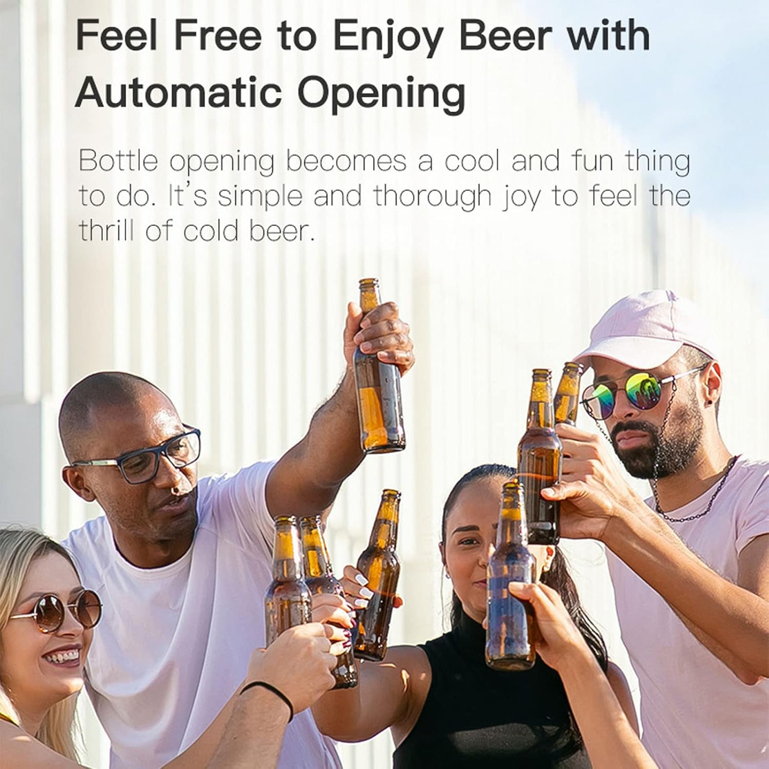 Push Down Bottle Opener,Magnetic Bottle Openers,Beer Bottle Openers for Men Automatic Bottle Opener,Beer Bottle Cap Opener Tool,Kitchen Gadgets Novelty Unique Gifts for Men - Image 6