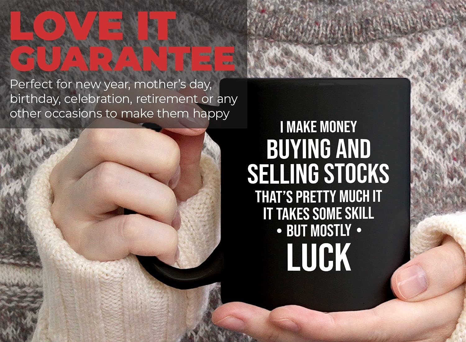 Stock Trader Coffee Mug 11oz Black - Takes Some Skill, but Mostly Luck - Day Trader Humor Stock Market Market, Currency, Exchange, Stock Trading, Rally - Image 8