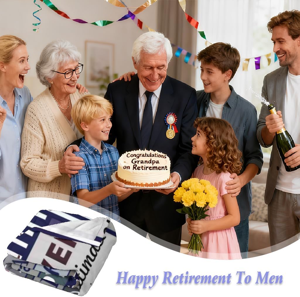 Retirement Blanket for Men – Soft Flannel Throw with Heartfelt Letter Print, Inspirational Retirement Gifts for Dad, Husband, Colleague or Friend, Cozy Blanket for Home, Sofa and Travel 60x50 Inches - Image 2
