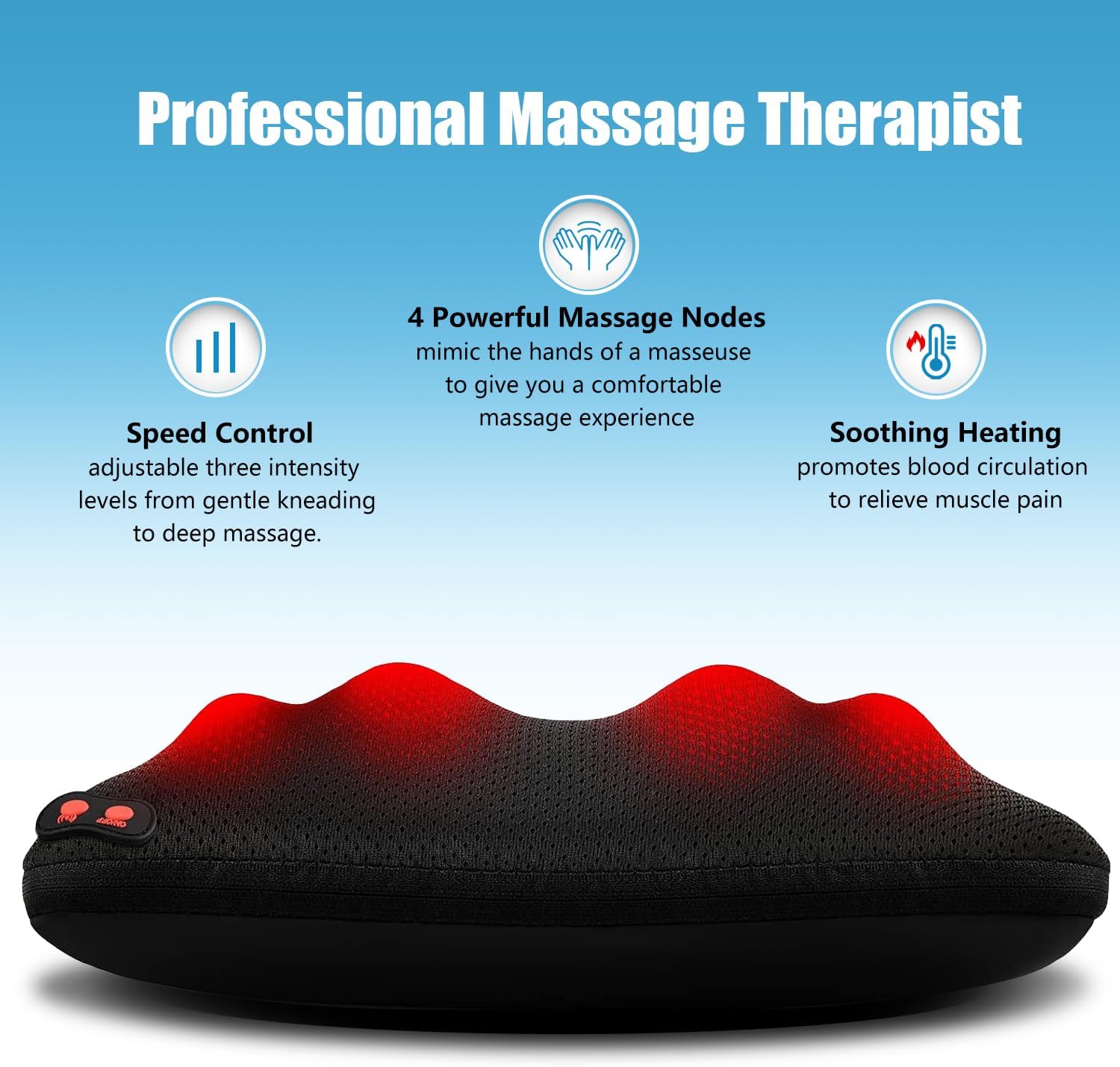 WOQQW Back Massager with Heat, Shiatsu Back and Neck Massager, Deeper Tissue Kneading Massage Pillow for Shoulder, Leg, Foot, Body Relieve Muscle Pain - Relax Gift for Her/Him/Friend/Dad/Mom - Image 8