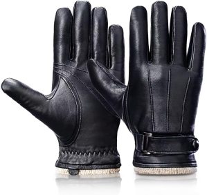 Winter Sheepskin Leather Gloves For...