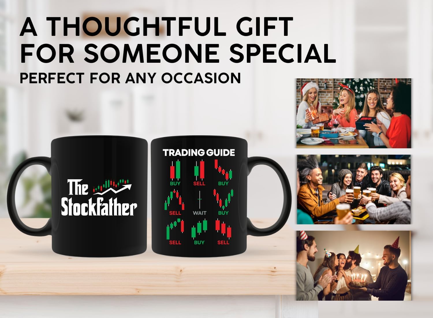 Stock Trader 2Side Mug 11oz Black -The Stockfather - Gift For Stock Trader Funny Day Trading Market Broker Investor Men Dad Boyfriend - Image 4