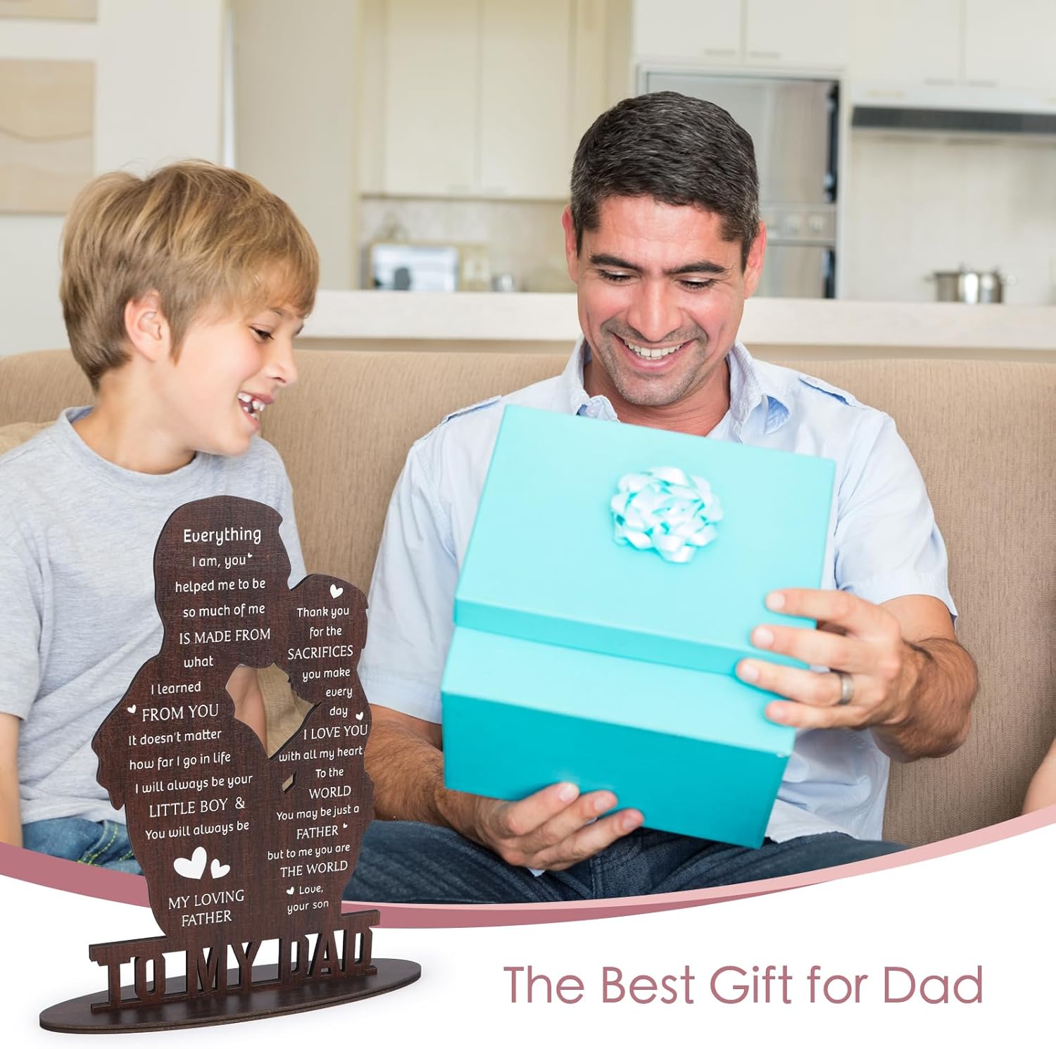 To My Dad Engraved Plaque - Thanks Gift from Son for New Dad, Birthday Present for Daddy, Father, or Stepdad - Image 5