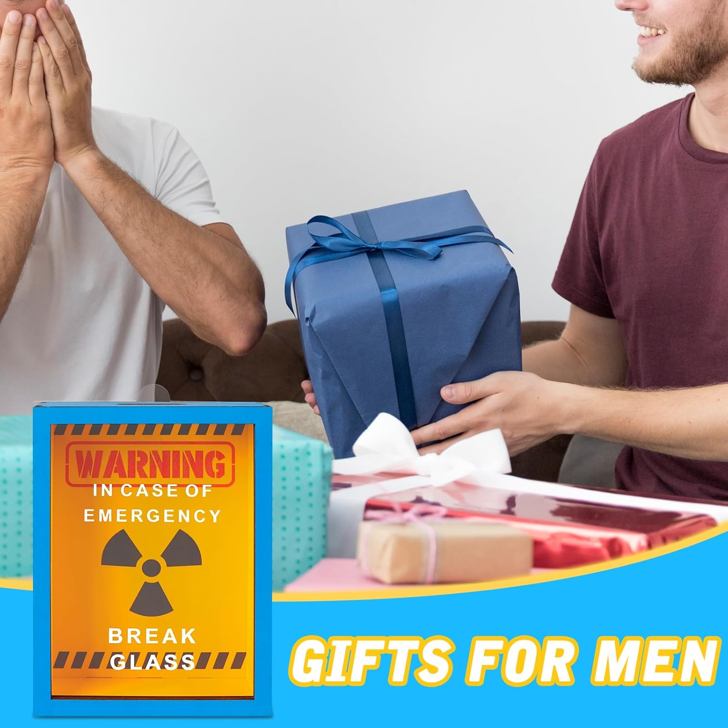 Funny Gifts for Dad Men - Beer Bottle Opener with Cap Collector - Birthday Gifts for Men - in Case of Emergency Break Glass - with Hammer - Desk Decor - Image 3