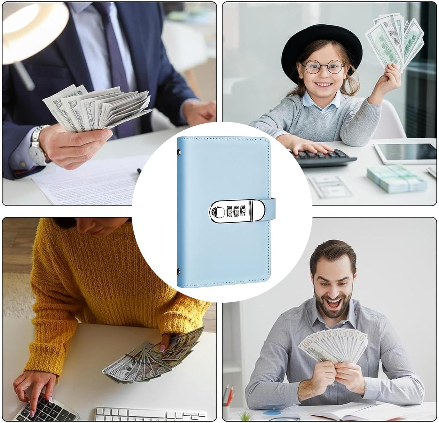 Saving Money Book - with Lock 100 Envelopes A6 Planner - Savings Binder Money Challenge Book | for Budget Financial Expense Kids Adults Home Apartment Dorm Office School Travel - Image 4