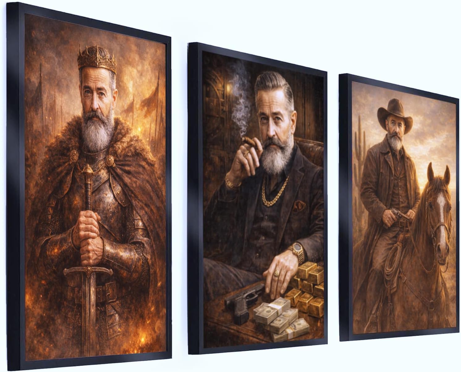 NotNiceThings Custom Royal Portrait for Dad – Personalised Painting Print | Unique Father’s Day Gift | Multiple Royal Styles | Unframed King for a Day Artwork - Image 4