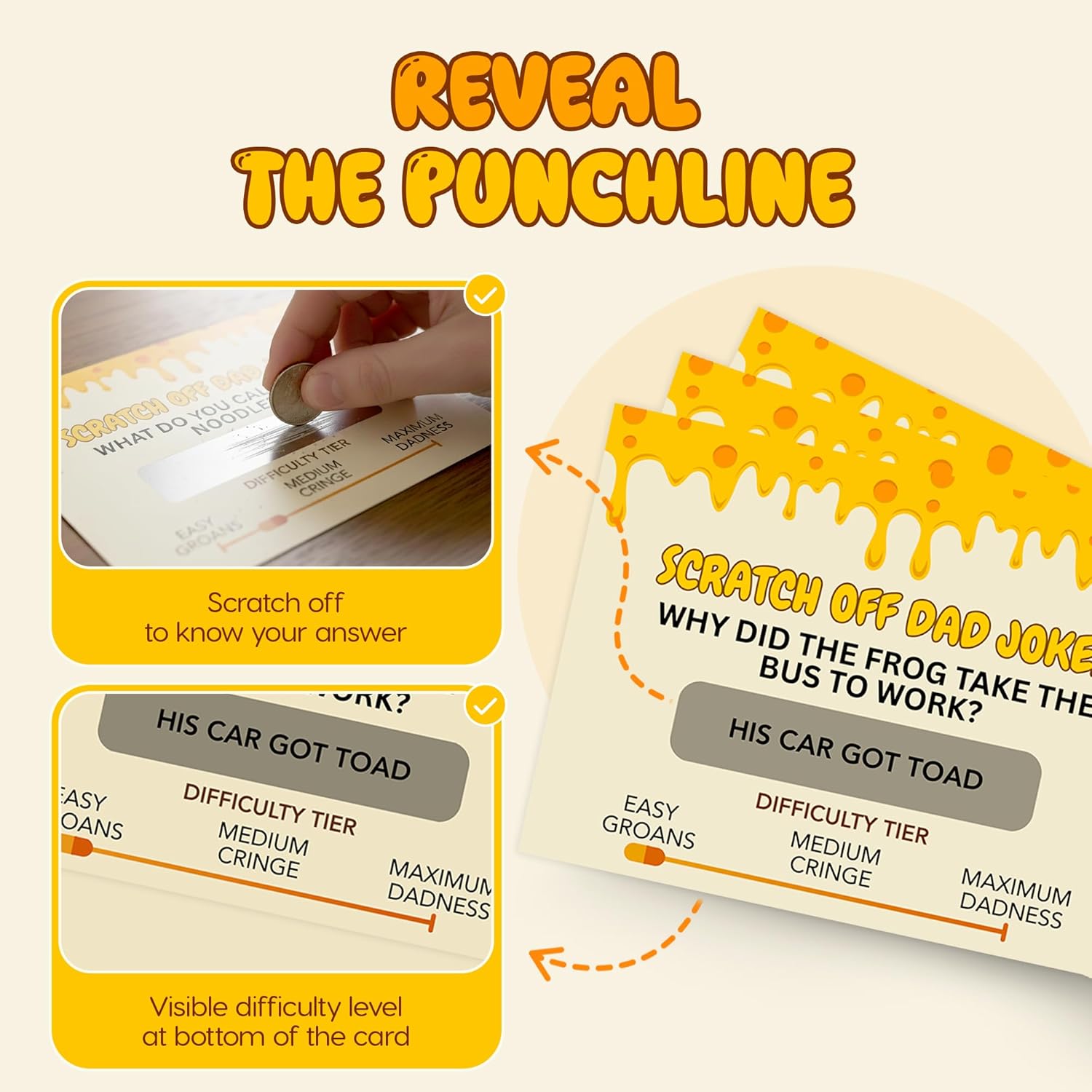 Gifts for Dad - Scratch Off Dad Jokes - Dad, Presents For Dad, Funny Gifts, Dad Birthday Gift, Gifts for Husband, Gifts for Men, Dad Stocking Fillers, Joke Prank Xmas Gifts For Dad/Men - Image 4