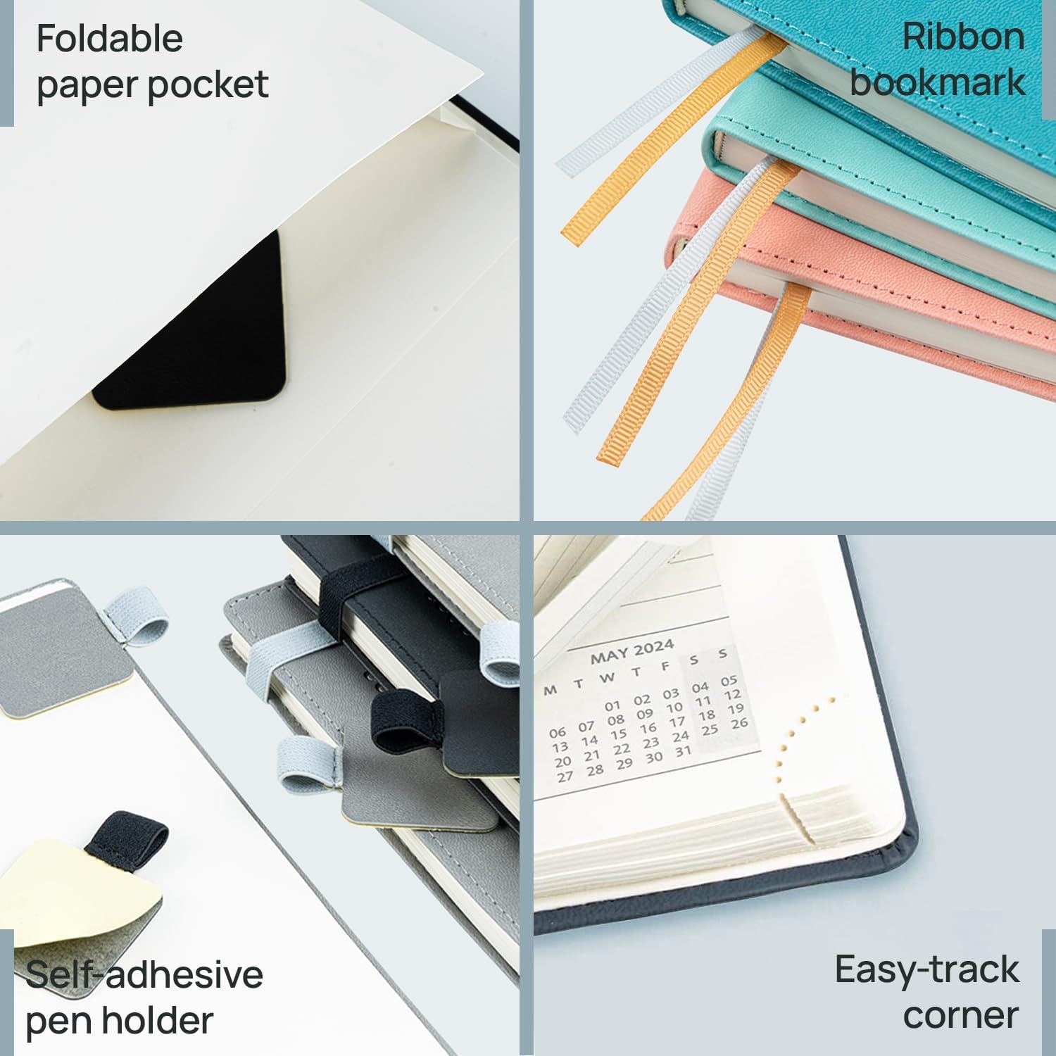 POPRUN 2026 A5 Diary Week to View (22x16.5 cm) PU Leather Soft Cover Vertical Weekly Appointment Diary 26 Work Planner, Monthly Tabs, 100GSM Paper (Purple) - Image 6