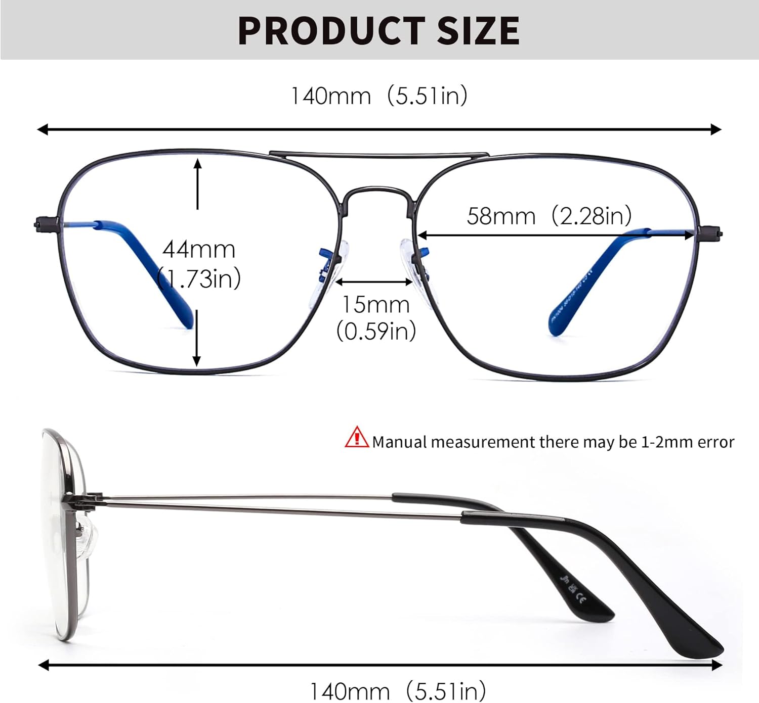 JM Blue Light Blocking Computer Glasses, Square Eye Protect Video Eyeglasses Anti Glare Men Women - Image 6