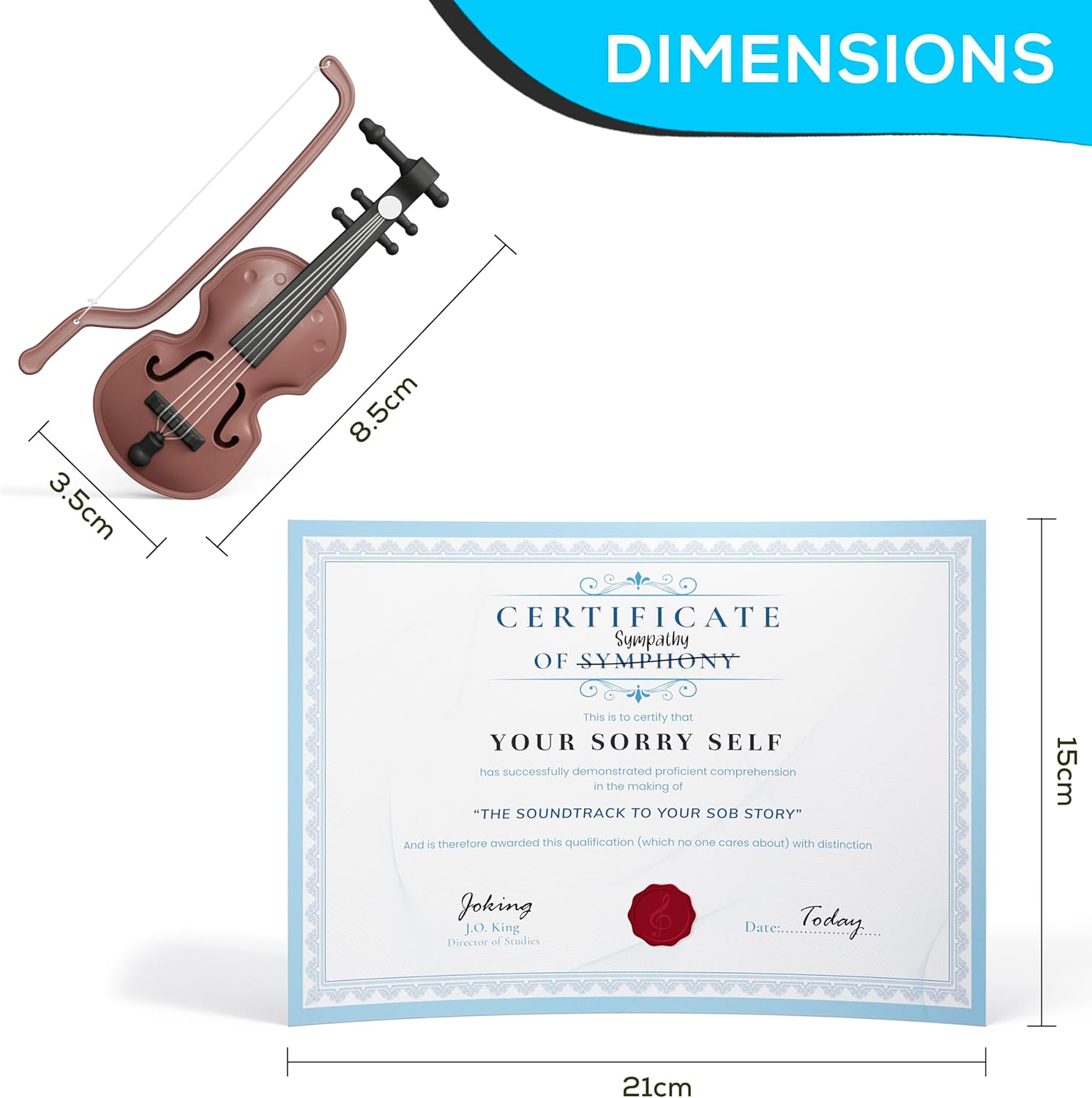 Joke Gift For Him The Worlds Smallest Violin Funny Birthday Gifts Present Christmas Secret Santa Gift For Dad Husband Wife Boyfriend Girlfriend - Image 3