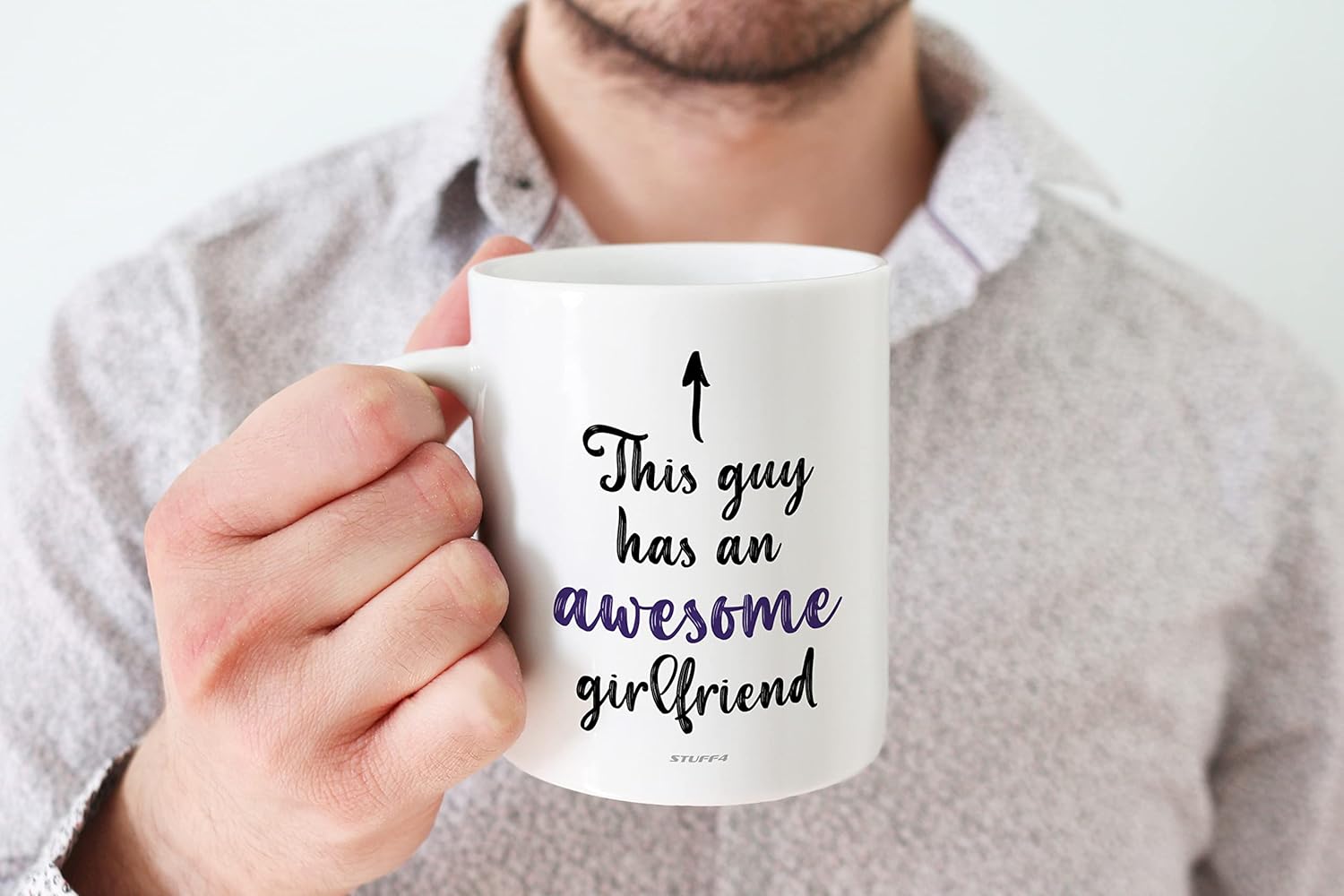 Stuff4 Boyfriend Gifts - This Guy Has an Awesome Girlfriend - Valentines Gifts for Him, 11oz Ceramic Mugs Dishwasher Safe, Funny for Boyfriends, Christmas Presents, Valentine's Day Birthday - Image 3