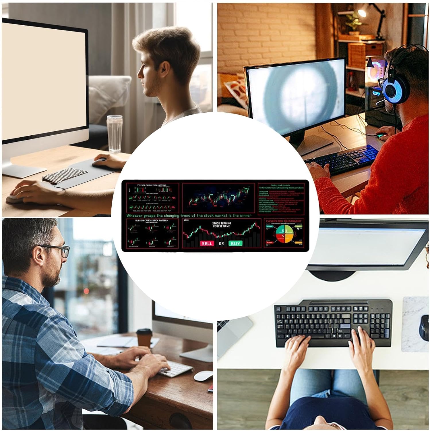 Desk Mat for Keyboard | Large Stock Trading Mousepad Day Trader Mousepad | Protective Computer Desk Pad Desktop Pad Mat for Home Offices Conference Rooms - Image 4