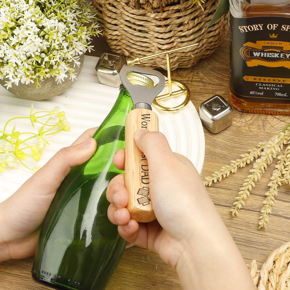 Bottle Opener Valentines Gifts for Dad from Daughter Son Christmas Presents for Dad Father Pops Daddy Birthday Gifts Beer Gift Daddy Gift for Fathers Day Birthday Christmas Retirement Valentines - Image 3