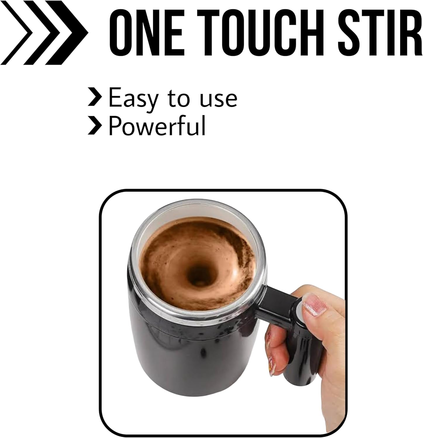Self Stirring Mug, Rechargeable Stainless Steel Electric High Speed Mixing Cup With 2 Stir Bar, 14oz Waterproof With Magnetic Charge For Milk/Coffee/Coco Perfect For Home, Ideal Gift Choice (black) - Image 2