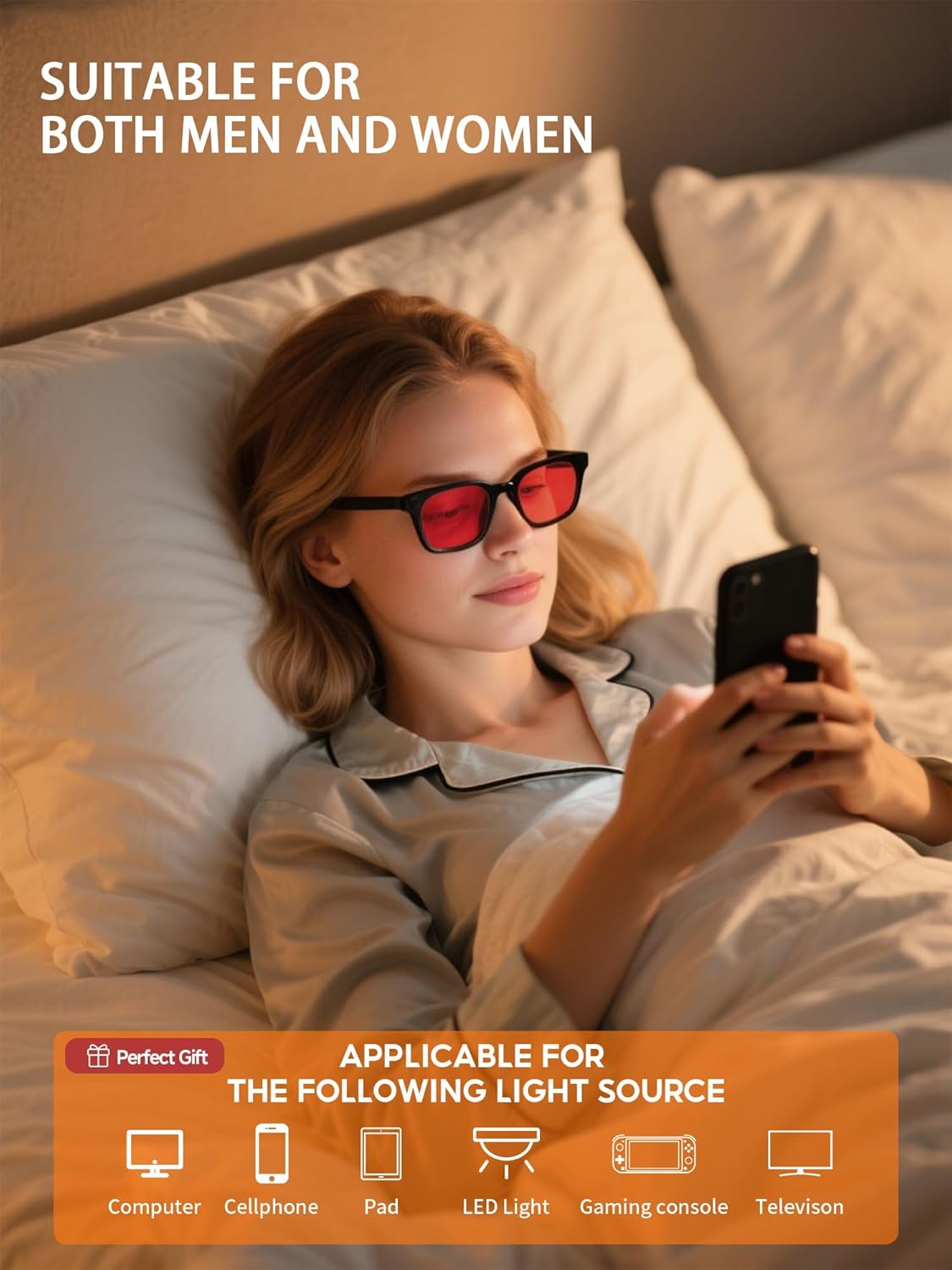 Blue Light Blocking Glasses For Men/Women Anti-Fatigue Computer Monitor Gaming Improve Sleep Reduce Eye Strain - Image 5