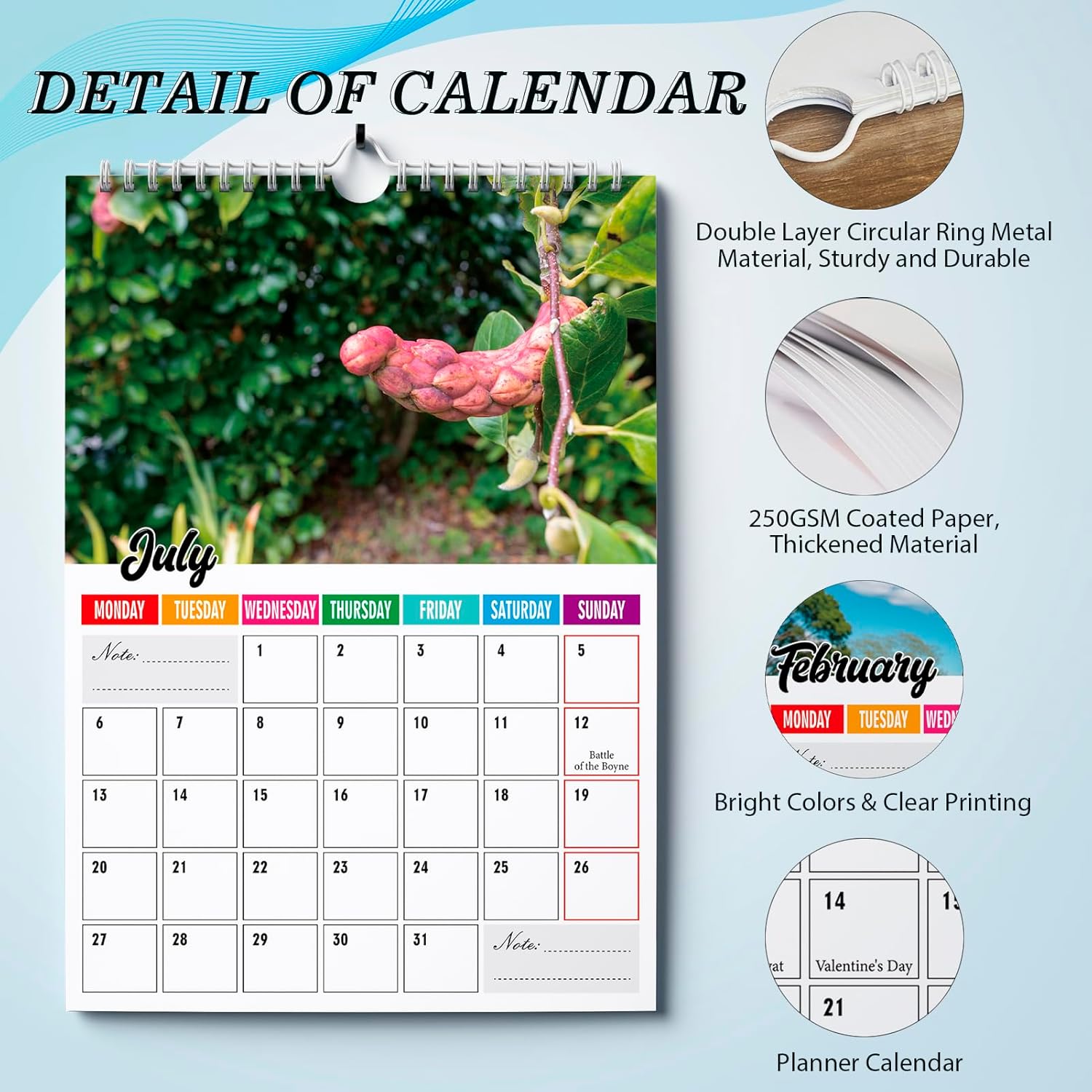 Funny Calendar 2026, Rude Secret Santa Gifts for Women or Men, Joke Christmas Stocking Filler Gifts of Natural Things Ideas Wall Monthly Planner Presents(Multicolor-Natural D) - Image 4