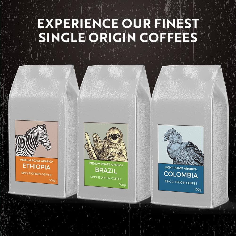 Gourmet Coffee Gift Set - COFFEES OF THE WORLD | Ground Coffee 600g (6 x 100g) - 6 Finest Single Origin Coffees | Hamper Style Gift Idea for Him & Her - Image 5