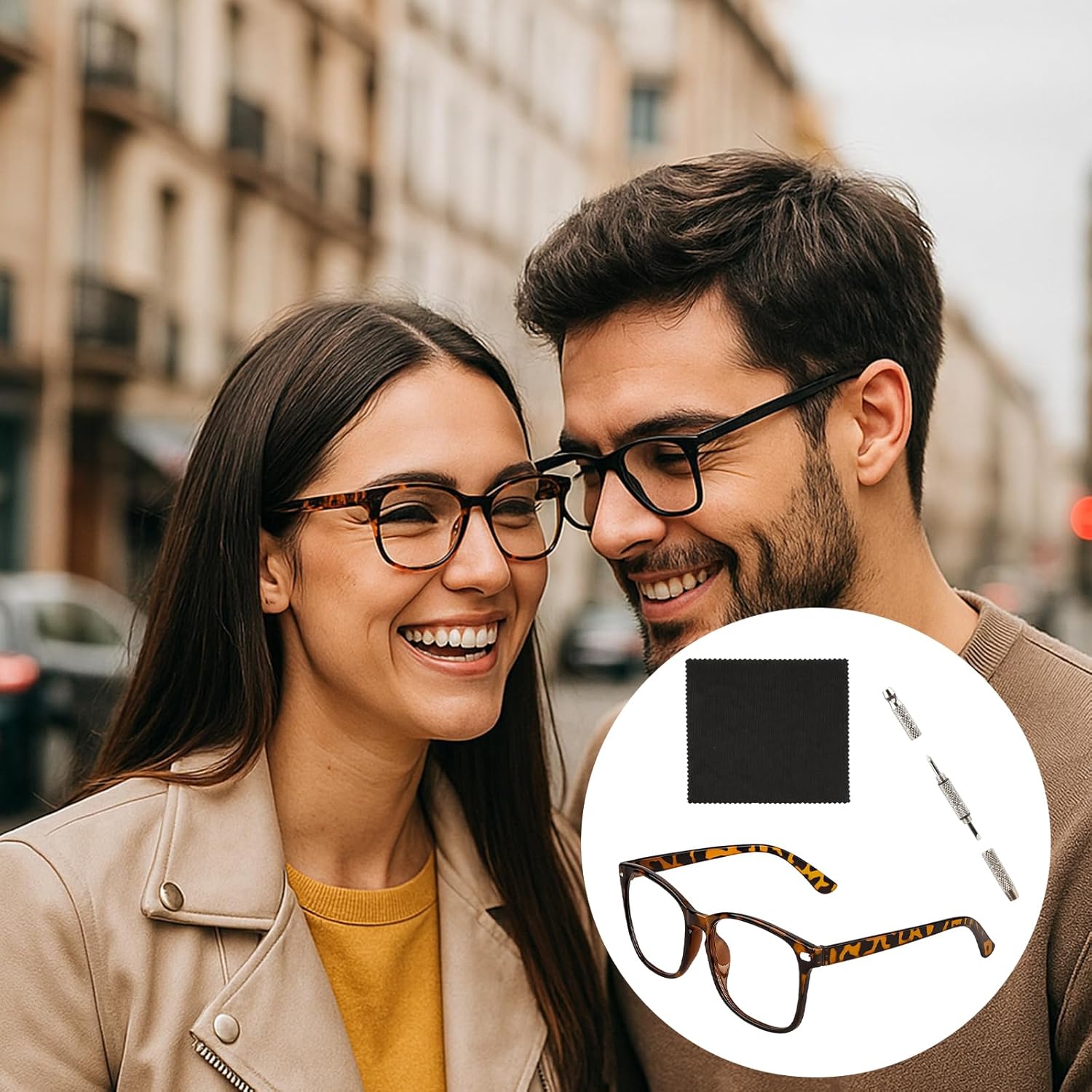 Blue Light Blocking Glasses Computer Glasses Anti Eyestrain and Glare Clear Len Eyewear for Women Men UV Protection Eyeglasses Fashion Square Lightweight Eyeglasses Reduce Headaches, Tortoiseshell - Image 6