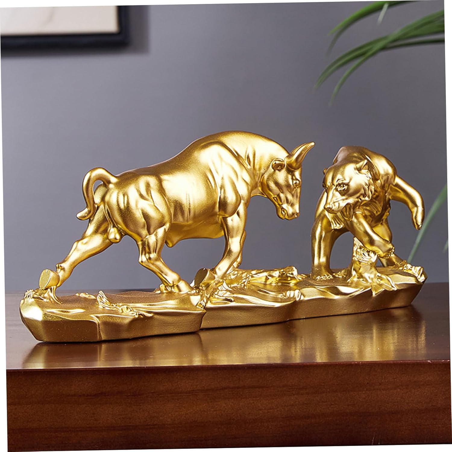 Gold Bull Statue for Finance Office, Wall Street Bull for Stock Market Gifts & Forex Accessories, Symbol of Wealth and Prosperity, Perfect for Investors and Traders - Image 4