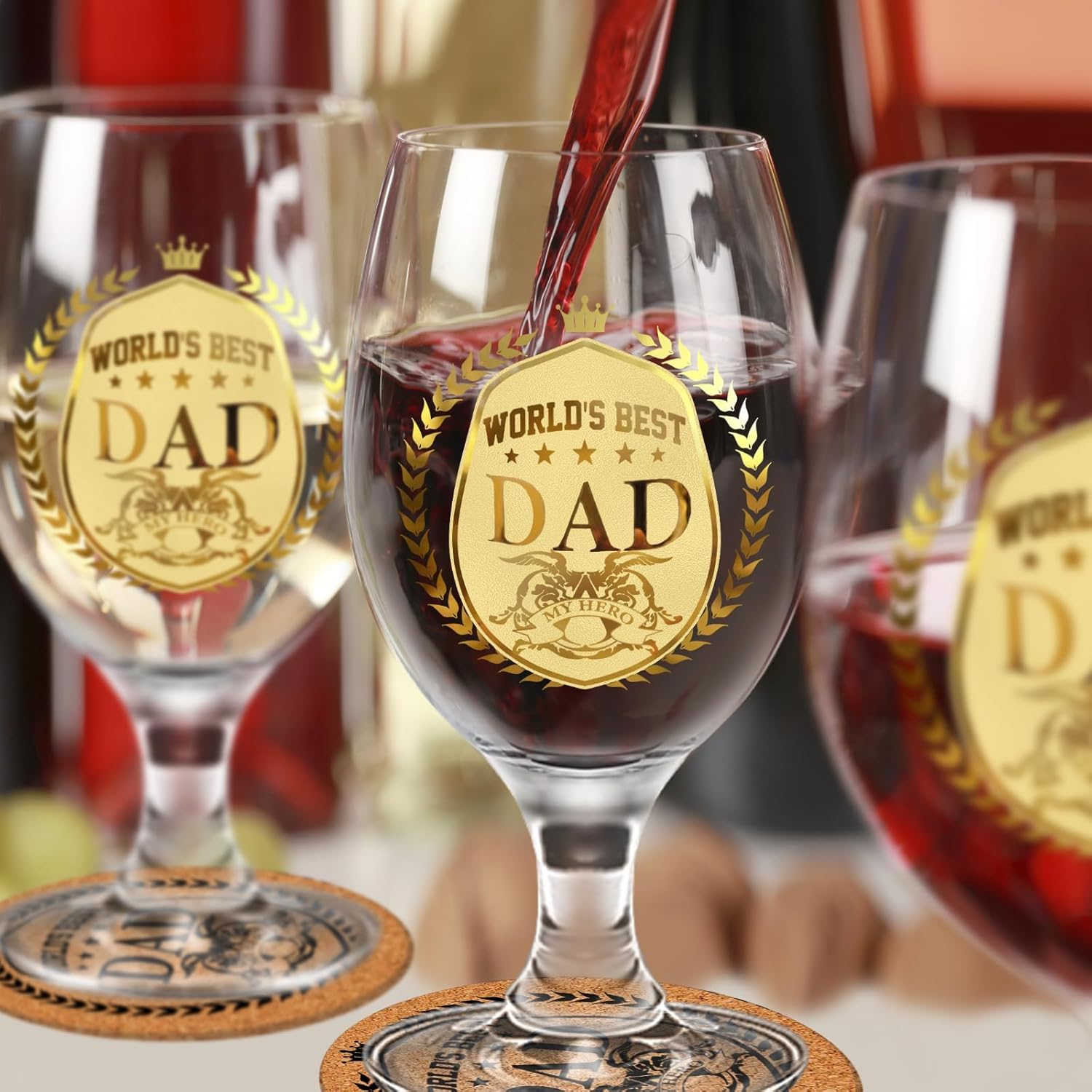 Yalucky Dad Birthday Gifts Father's Day Gifts Beer Glasses Presents for Father Personalised Christmas Father Day Birthday Gift for Dad from Daughter and Son Daddy Gift for Men - Image 3