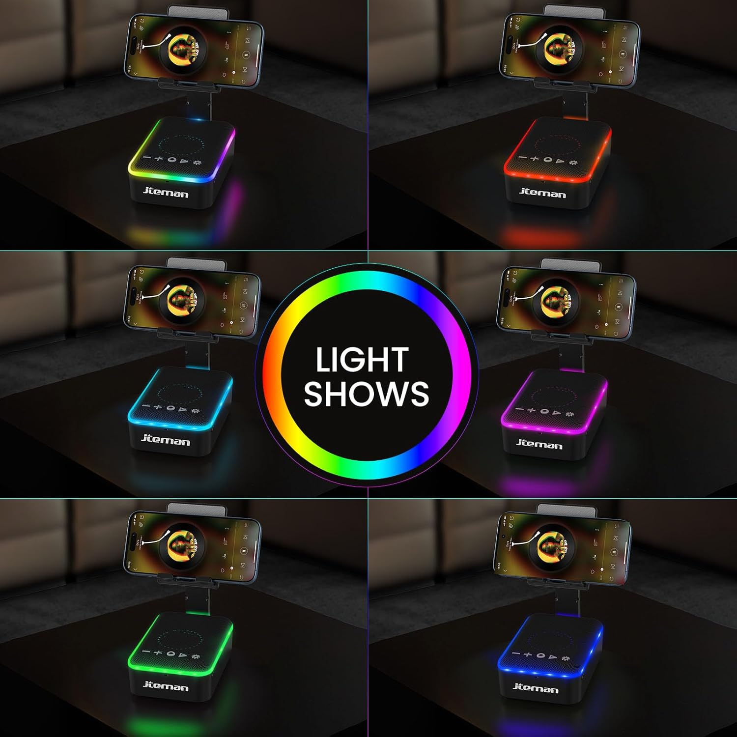 JTEMAN Gifts for Men Women,Cell Phone Stand with Bluetooth Speaker,LED Light,and Lanyard,Cool Tech Gadgets,Unique Birthday Gifts for Men Husband Mom Dad - Image 4