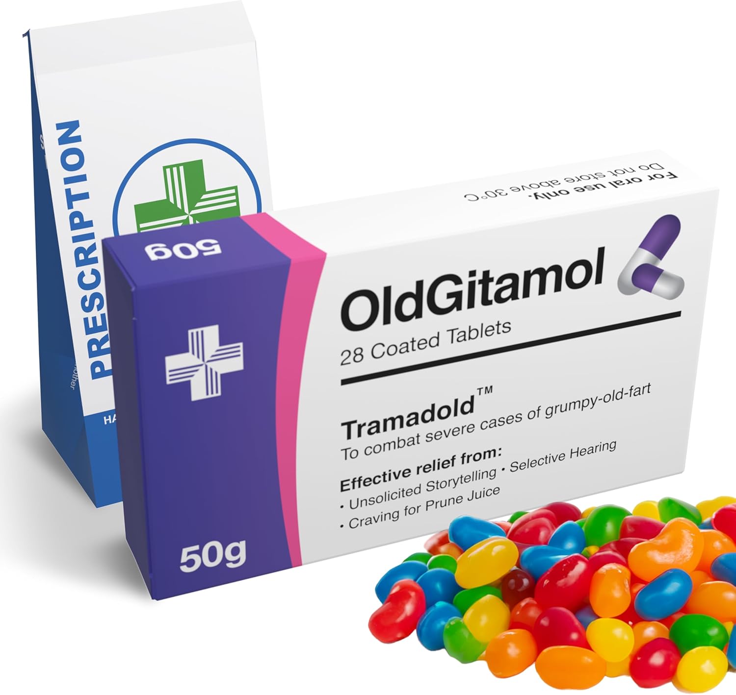 Joke Pill Box With Sweets - Funny Retirement Gifts for Men, 30th 40th 50th 60th 70th Birthday Gifts for Him - Secret Santa for Seniors, Dad, Father, Man, Christmas Xmas Stocking Filler for Boyfriend