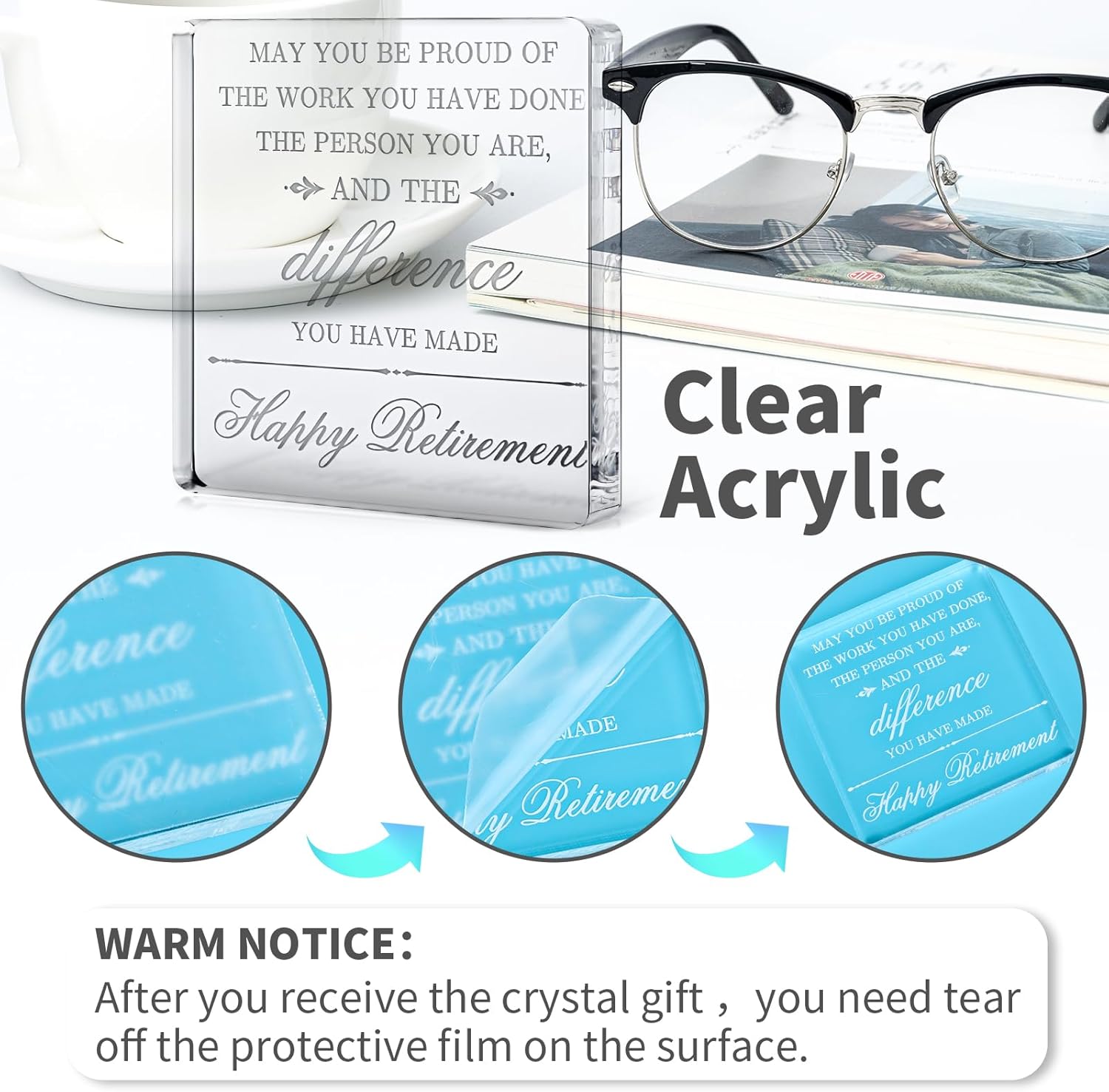 Retirement Gifts for Men Women, Retirement Keepsake Paperweight Retirement Plaque Retired Gifts for Teacher Police Firefighter Nurse Doctor Pastor Friends - Image 7