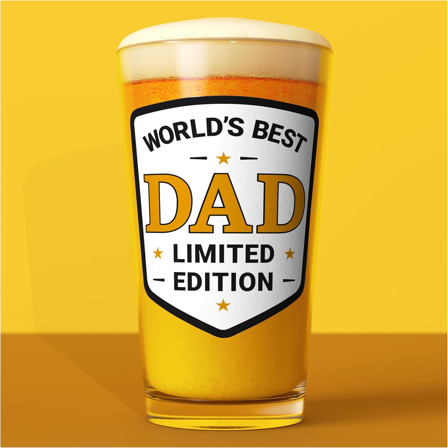 Dad Gifts - World's Best Dad Beer Glass (1 Pint/570ml) Father's Day Gifts Presents for Birthday Gift for Christmas Pint Glass Gift
