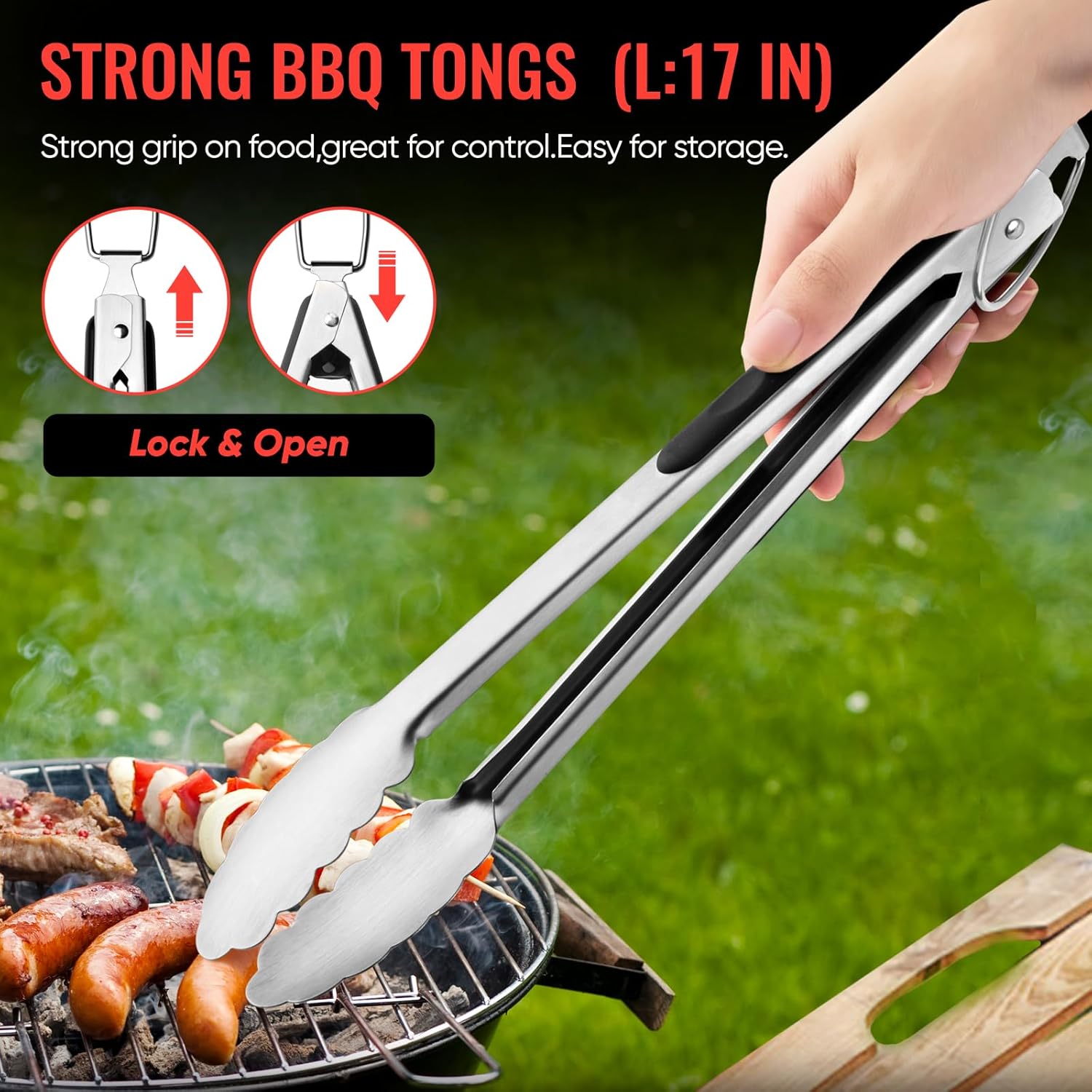BBQ Accessories Grill Tools Set,Stainless Steel Barbecue Grill Accessories for Outdoor Grill,Professional Barbecue Utensils Grilling Accessories for Camping/Backyard,Grilling Gifts for Men (11PCS) - Image 3