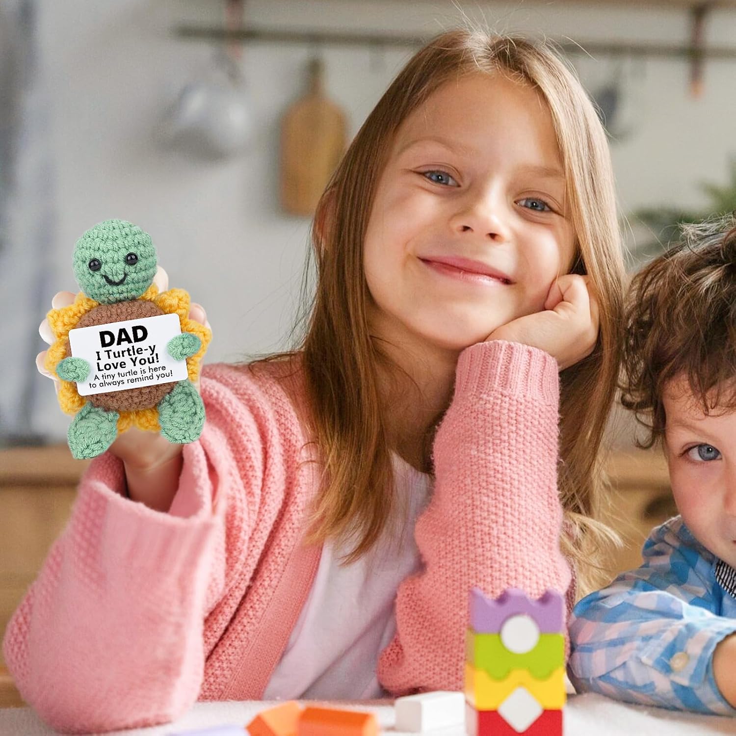 Gifts for Dad, Dad Birthday Gift - Positive Handmade Crochet Sunflower Turtle Decor - Presents for Dad's birthday, Christmas, Fathers Day - 2.8x2x3.9 inches - Image 7