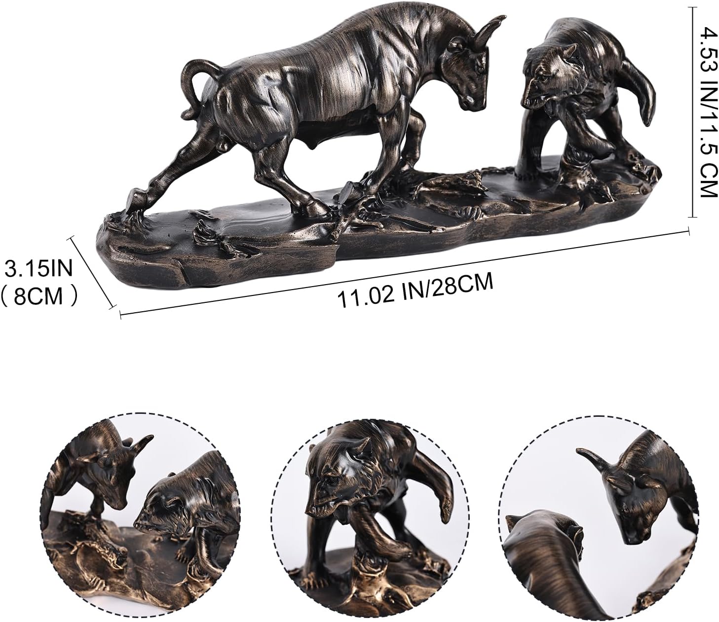 Bull Statue - Wall Street Charging Bull Decor for Finance Office, Stock Market Gifts & Forex Accessories - Image 2