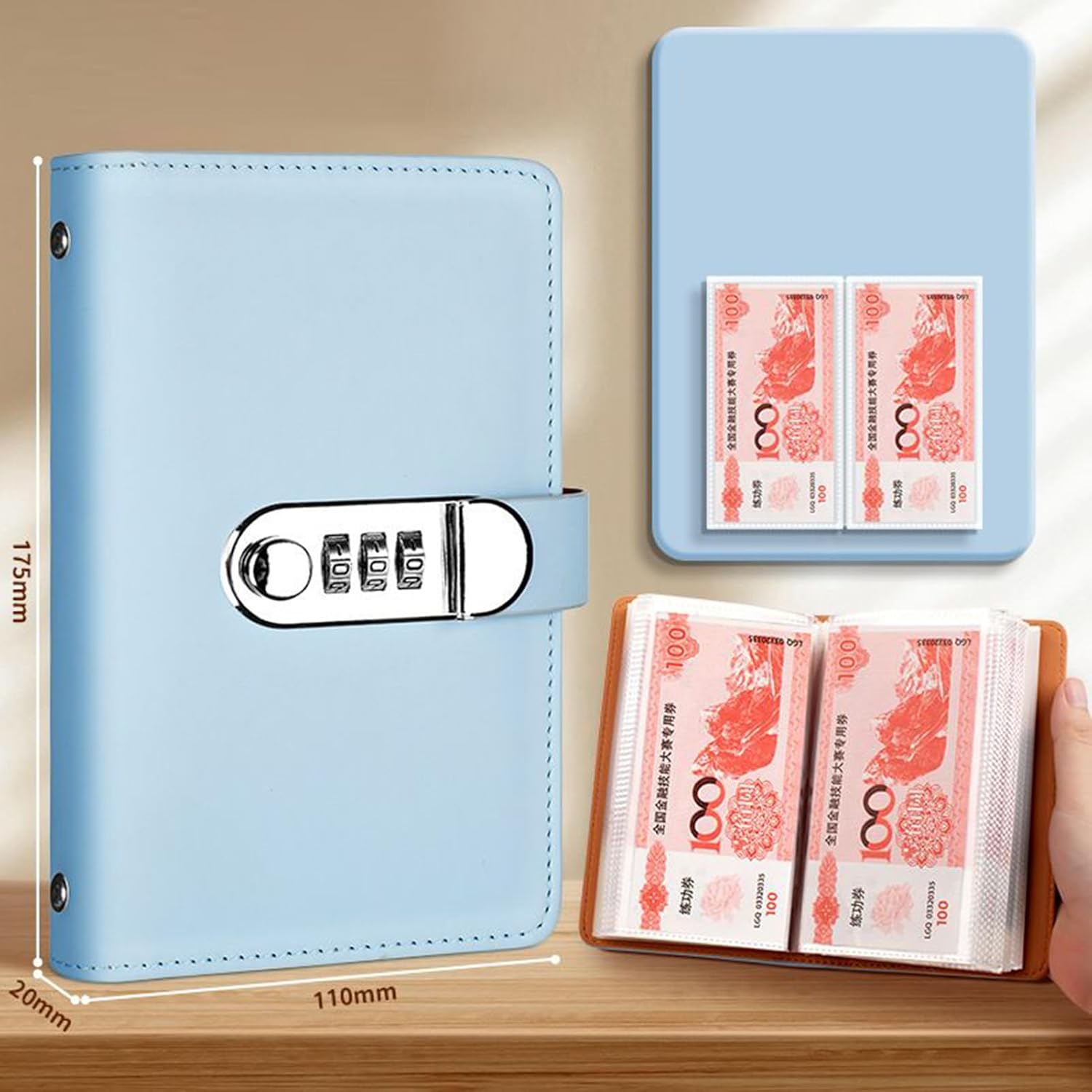 Saving Money Book - with Lock 100 Envelopes A6 Planner - Savings Binder Money Challenge Book | for Budget Financial Expense Kids Adults Home Apartment Dorm Office School Travel - Image 6