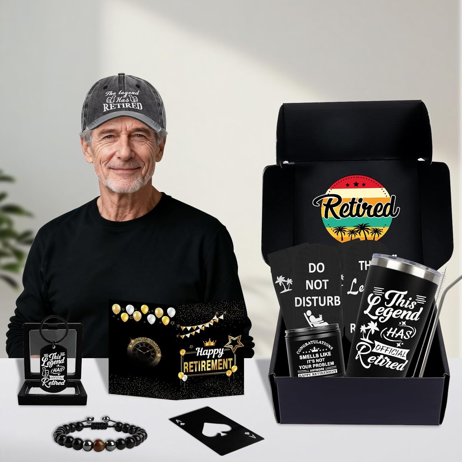 8 Pcs Retirement Gifts for Men 2026, This Legend Has Retired, Happy Retired Gifts Basket for Dad, Grandpa, Coworker, Teachers, Boss, Friends, Retirees, 20 Oz Tumbler Best Mens Retirement Gift Set - Image 6