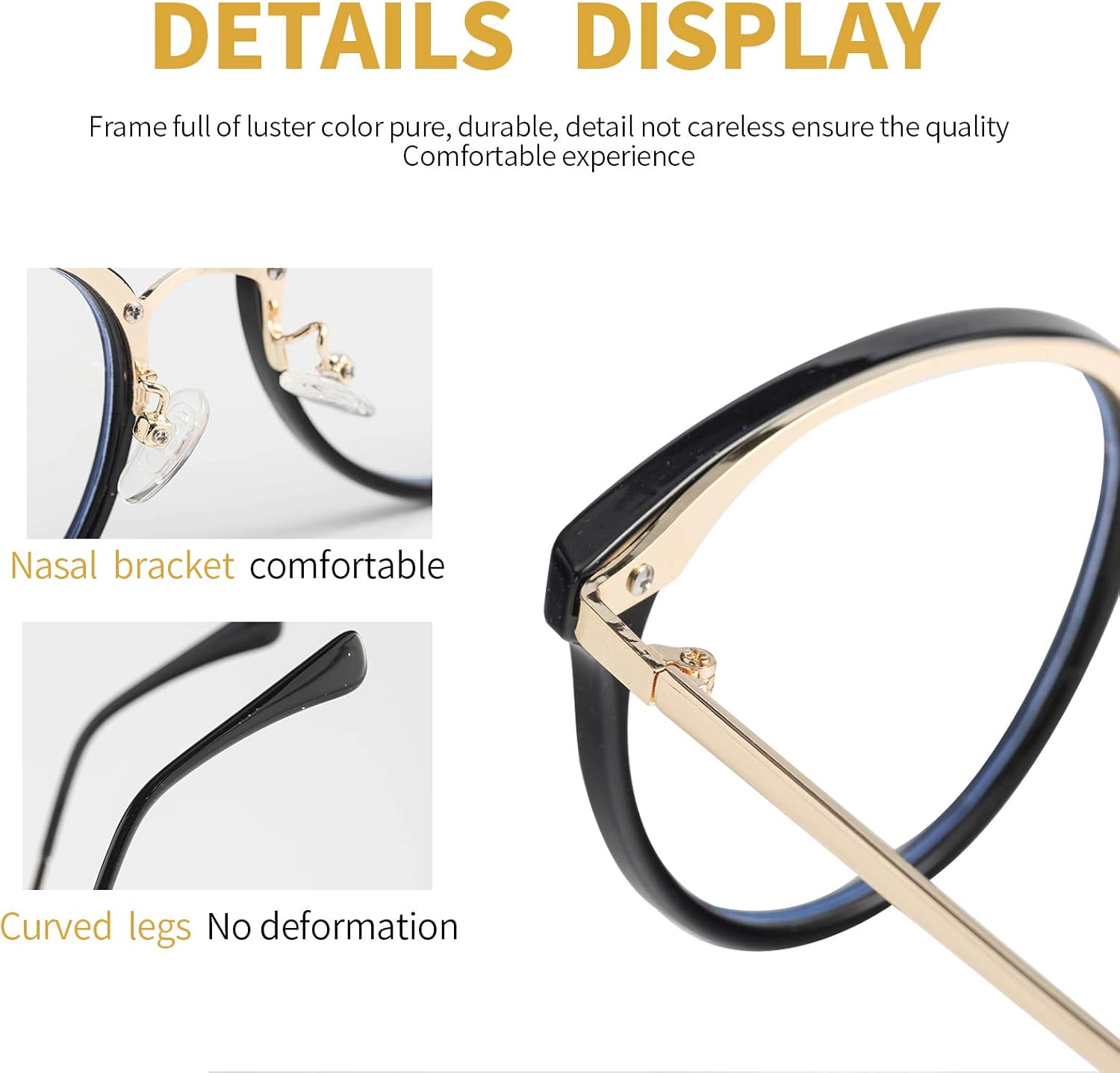 SUNTIRC Blue Light Blocking Glasses Computer Gaming Clear Frame Women Men Anti Blue Light Glasses Women Lightweight Computer Glasses Non-Prescription Lens Anti Glare anti Headache (black, 1pcs) - Image 2