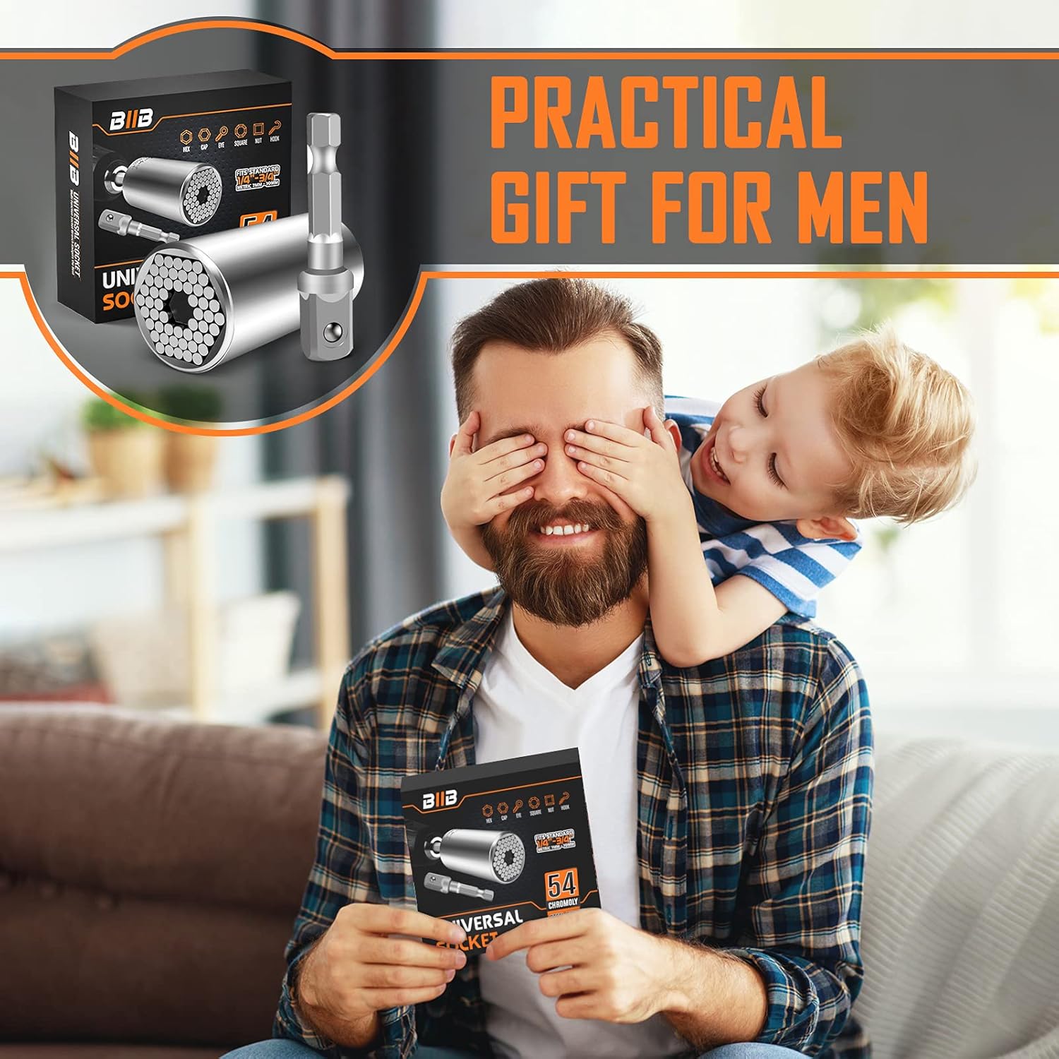 BIIB Gifts for Men, Valentines Gifts for Him, Gadgets for Universal Socket Wrench, Mens Gifts for Dad Gifts for Men Who Have Everything, Birthday Presents for Him, Hand Tools - Image 7