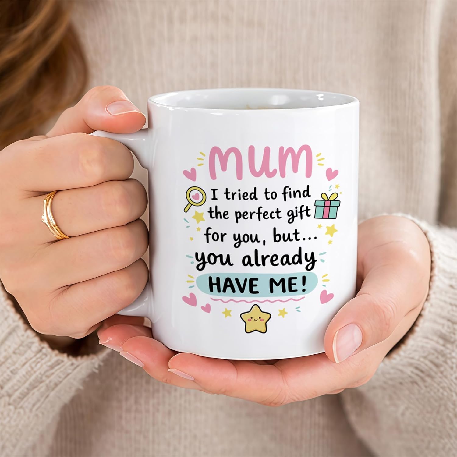 Mum Mother’s Day Gift Mug – “Mum You Already Have Me” Unique Ceramic Coffee Cup from Daughter Son, Cute Mother’s Day Present for Mom - Image 3