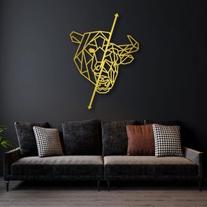 Metal Bull and Bear Geometric Wall ...