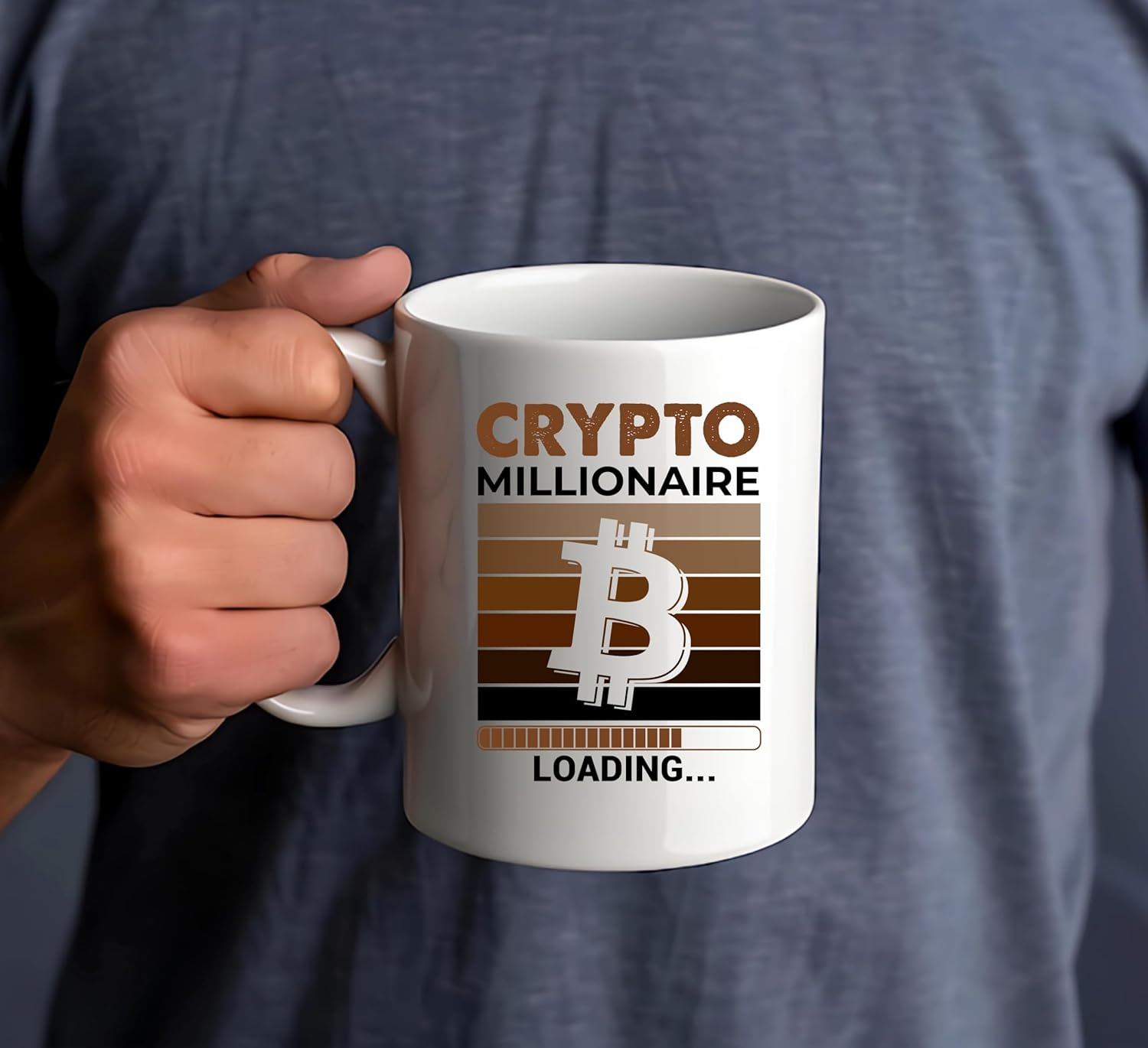 Crypto Millionaire Loading 11oz Mug – Funny Coffee Cup for Crypto Enthusiasts, Blockchain Investors, and Bitcoin Traders – Great Gift for Entrepreneurs and Cryptocurrency Lovers, For Him or Her - Image 4