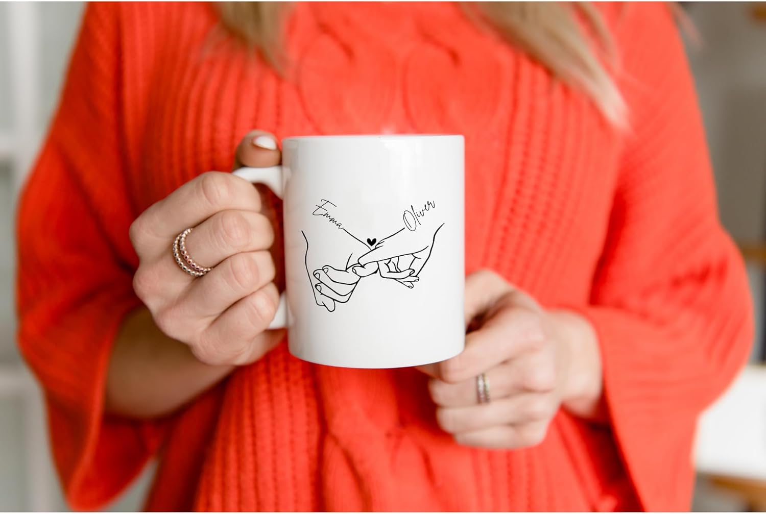 SUBLIX Custom Couple's Mug | Personalized Love Design with Names | Romantic 11 oz Ceramic Coffee Cup | Gift for Anniversary, Wedding, Valentine's Day, or Special Occasions - Image 6