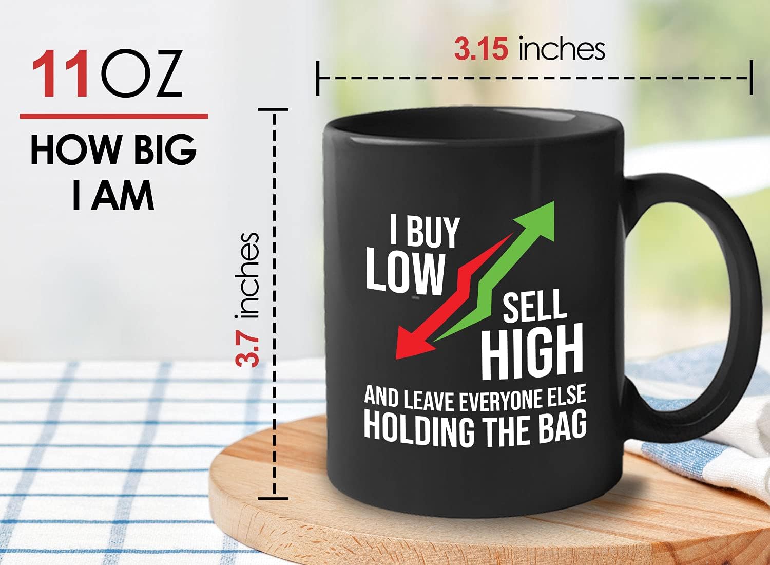 Stock Trader Coffee Mug 11oz Black - Leave Everyone Else Holding The Bag - Day Trader Stock Market Funny Market, Currency, Exchange, Stock Trading, Rally - Image 7