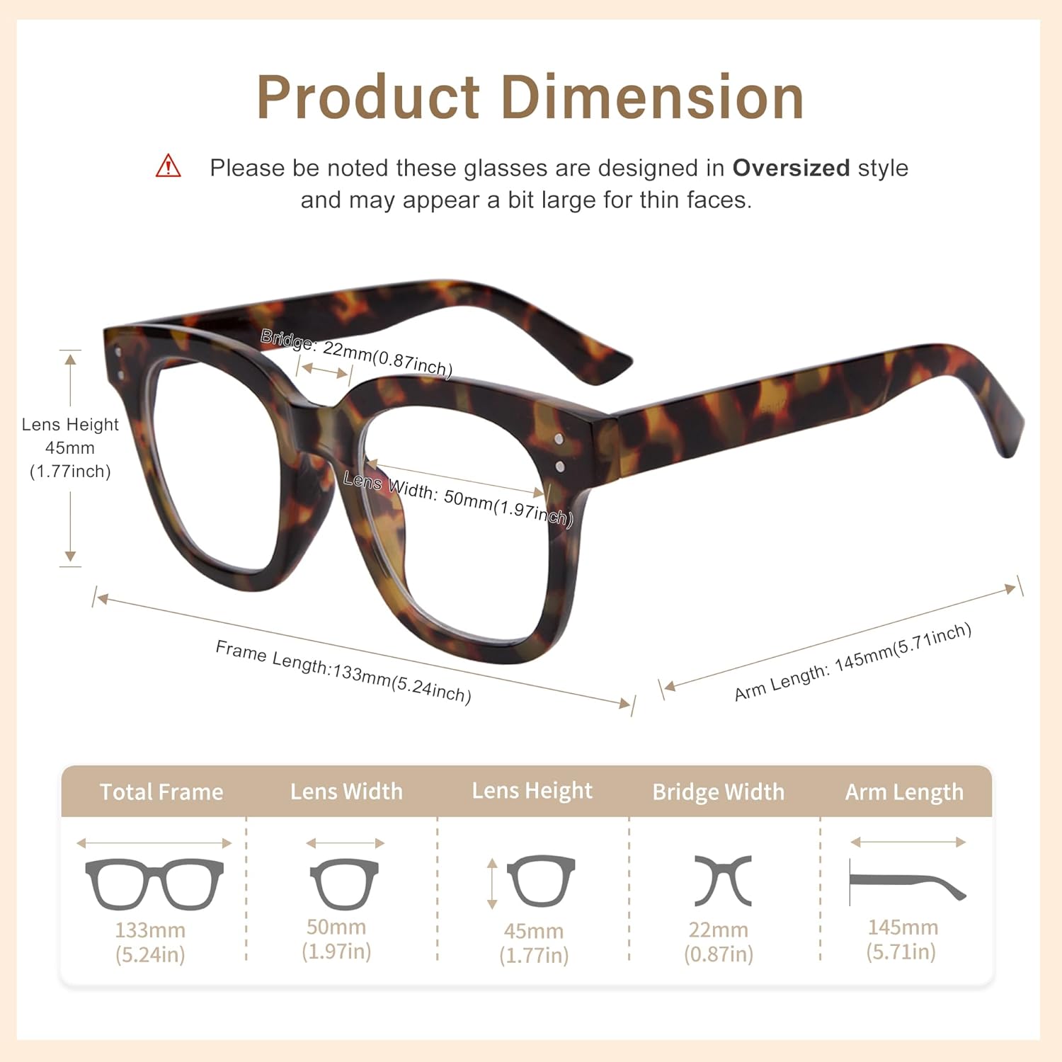 Madison Avenue Women Blue Light Glasses,Oversize Blue Light Glasses for Women, Anti Eyestrain & UV Protection Computer Eyeglasses (Tortoiseshell) - Image 4